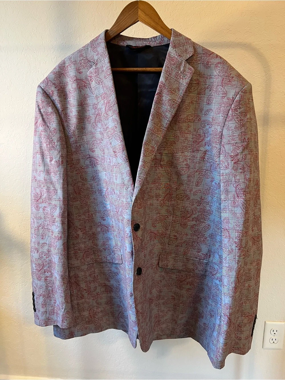 Linea Uomo Plaid Paisley Blazer Jacket – Size 54L